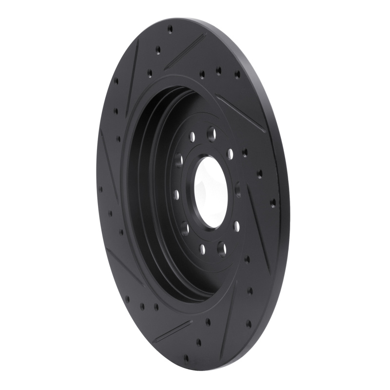 Ford Freestyle Brake Rotor (1) - Rear Right - R1 Concepts - Drilled & Slotted - Black - `05-`19